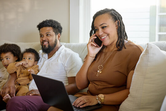 Family Spends Time Together at Home