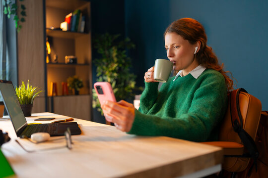 Checking a Smartphone While Working