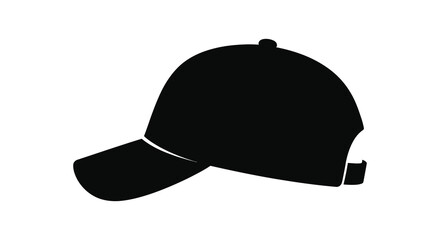 Fototapeta premium Baseball Cap Silhouette On White Background hat
