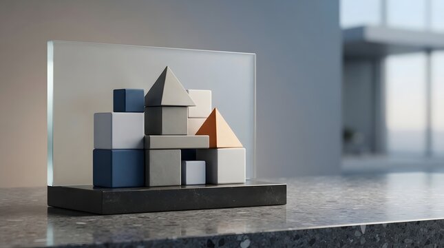 Abstract 3D Building Blocks for Real Estate and Development.