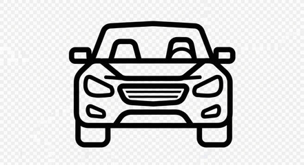 Obraz premium Minimalist Line Drawing of SUV Front View