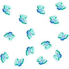 Obraz premium eco material for renovation isometric seamless pattern. eco material for renovation sign illustration