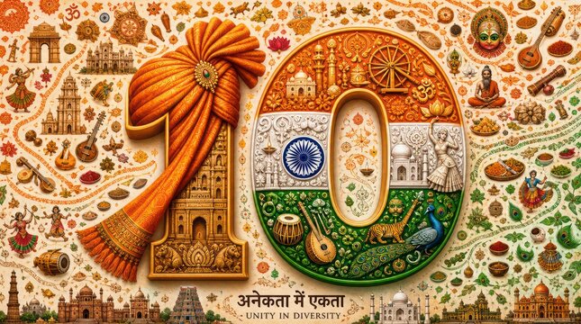 Patriotic number 40 with Indian flag tricolor, festive rangoli style illustration, Independence Day celebration concept isolated PNG with Transparent Background