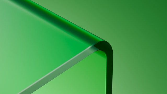 Futuristic Green Geometric Wallpaper with Soft Lighting and Elegant Rounded Forms