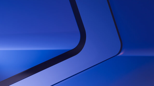 Futuristic Close-Up of a Curved Blue Structure Against a Soft Gradient Background