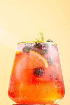 A glass with fruit