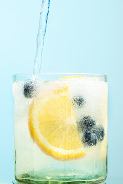 A glass with fruit