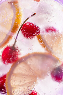 A glass with fruit