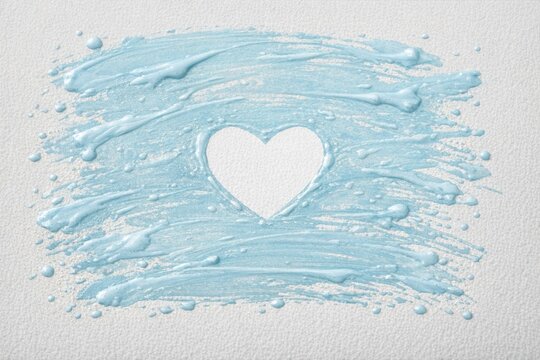 A simple yet meaningful design featuring a heart painted on a piece of paper