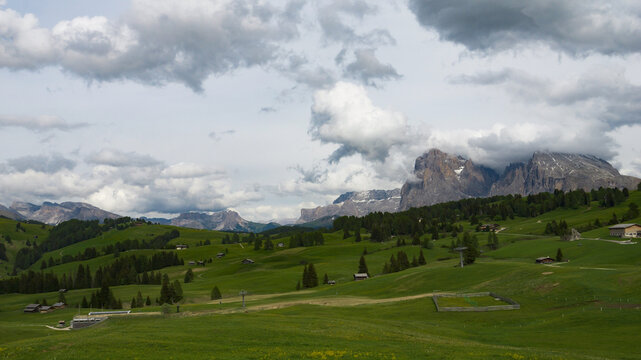Alpe di Siusi (Seiser Alm) with Seceda ridge in the background

