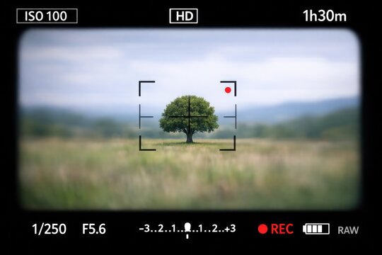 A single tree stands in a green field on a sunny day