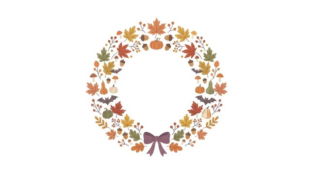 Festive thanksgiving background with fall foliage autumn accents