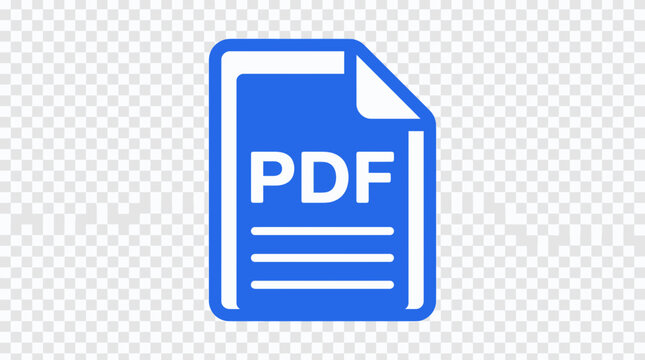 Blue PDF document file format icon.