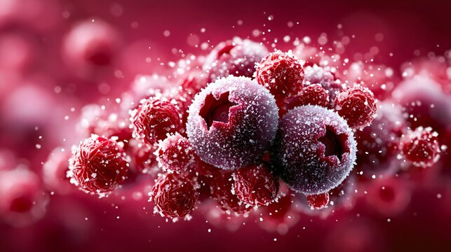 Macro Texture of Blueberry Popsicle Ice Crystal Surface