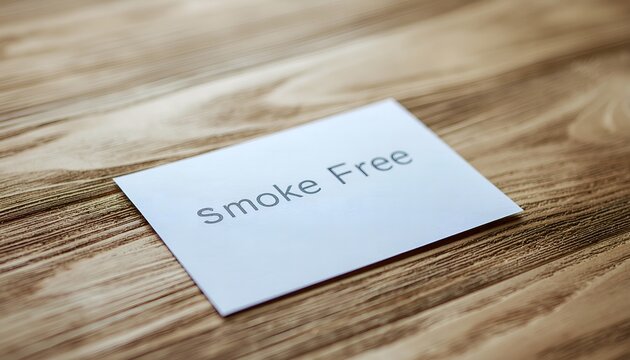 Smoke Free Signage on Wooden Background