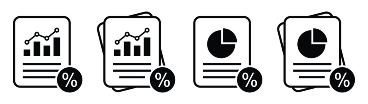 Document data percent graph file vector illustration