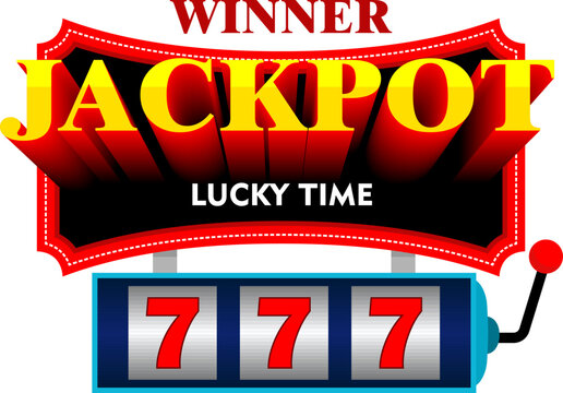 Jackpot Lucky Seven 777 Slot Machine Winner Casino Vegas Game Illustration