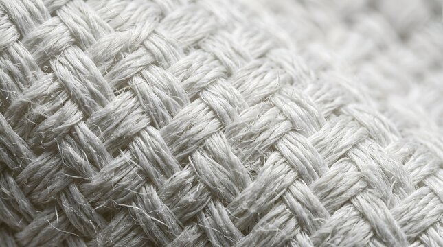 Close-up macro shot of natural woven flax fabric texture background
