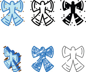 Obraz premium snow angel winter season color icon vector. snow angel winter season sign. set isolated symbol illustration