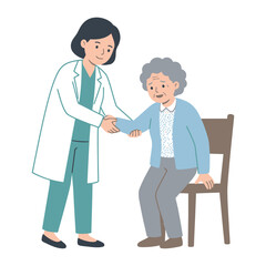 Obraz premium Set of Medical Professionals Providing Various Healthcare Services to Patients
