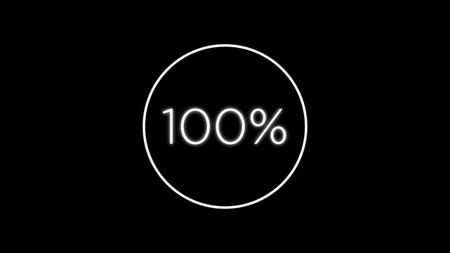 White glowing circular progress bar showing thirty four percent loading status on black background