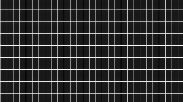 Minimalist black and white grid pattern featuring uniform rectangular shapes in a repeating