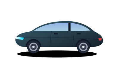 Fototapeta premium Flat Car Vector Icon, Modern Electric Vehicle and Transportation Illustration Isolated on Transparent Background 