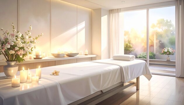 Modern luxury master bathroom with freestanding tub and windows.