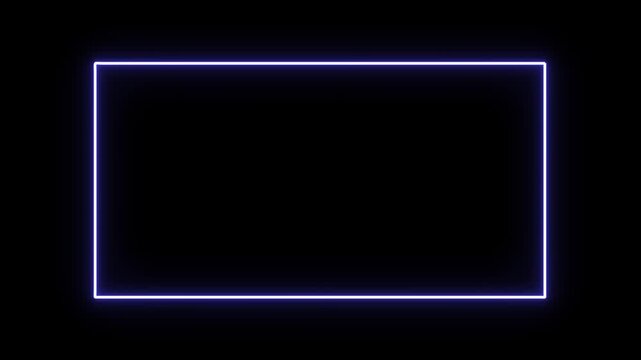 neon rectangle frame loopable 4k, neon border animation loopable 4k alpha channel overlay.