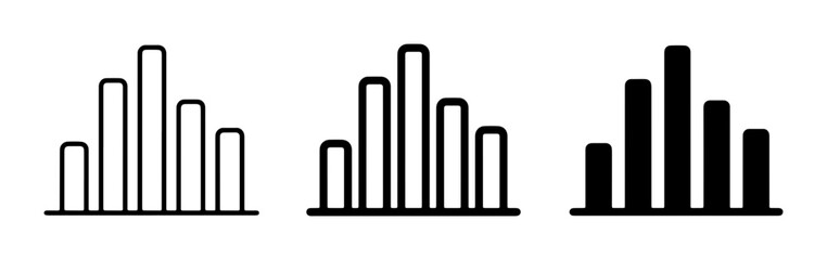 Obraz premium Bar Chart Icons, Data Visualization Graphics, Statistical Analysis Symbols, Business Growth Metrics, Vector Set