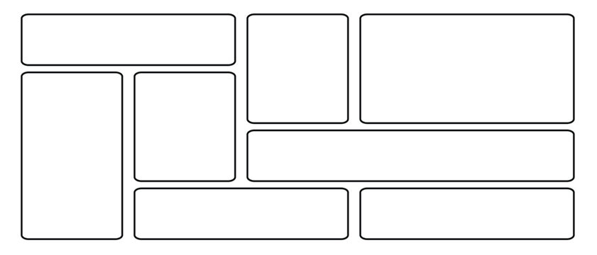 Modern abstract outline geometric rectangle layout template wireframe vector illustration isolated on white background for web and design.