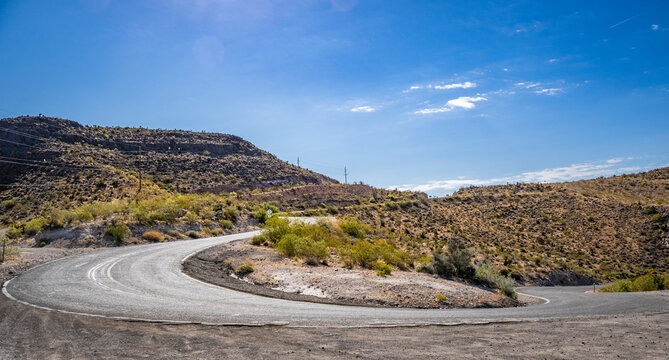  Highway 10 the Oatman Highway and Historic Route 66 alson knwon as the The  Arizona Sidewinder between Kngman and Oatman Arizona USA