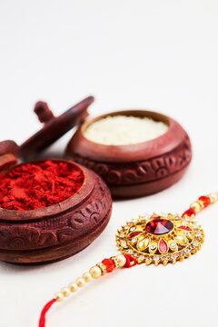 Raksha bandhan rakhi with kumkum and akshat