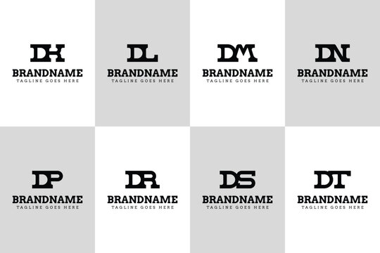 Letters DK DL DM DN DP DR DS DT Logo Set Monogram