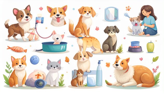 Cute cartoon animals enjoying a cozy indoor picnic.