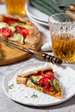 Whole Wheat Vegetable Galette with Zucchini, Tomatoes and Wine