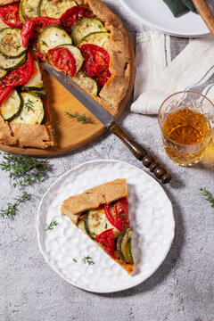 Whole Wheat Vegetable Galette with Zucchini, Tomatoes and Wine