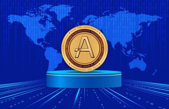 aleo virtual currency images on digital background. 3d illustration