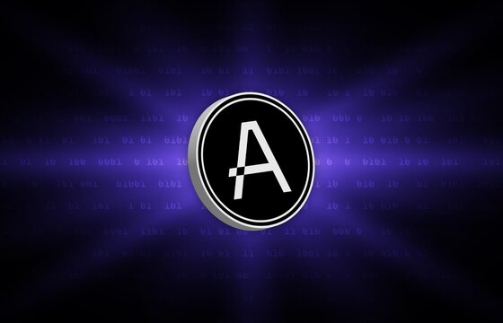 aleo virtual currency images on digital background. 3d illustration