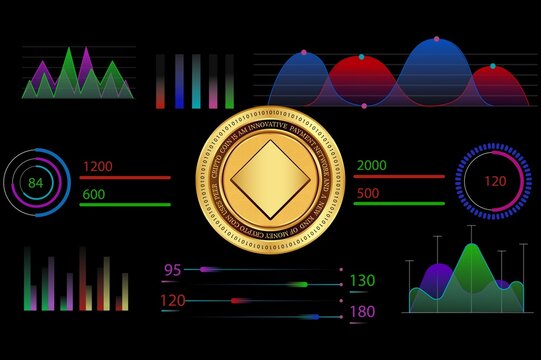 an image of the waves coin virtual currency on a digital background. 3d illustrations.