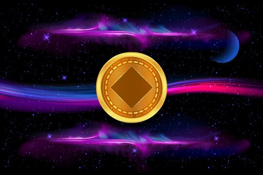 an image of the waves coin virtual currency on a digital background. 3d illustrations.