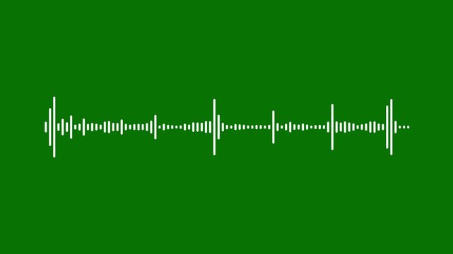 Music equalizer rhythm bars frequency meter, podcast voice recording sound.audio sound visualizer wave spectrum animation on green background,4k animation video