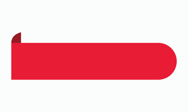 Red rounded ribbon banner vector graphic illustration, isolated on white background, design element for presentations, websites, and marketing materials.