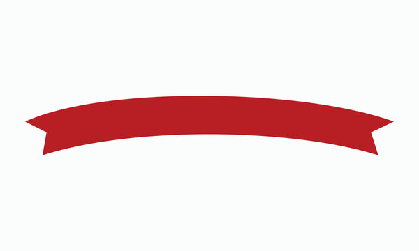 Red curved ribbon banner vector graphic illustration, isolated on white background, design element for presentations, websites, and marketing materials.
