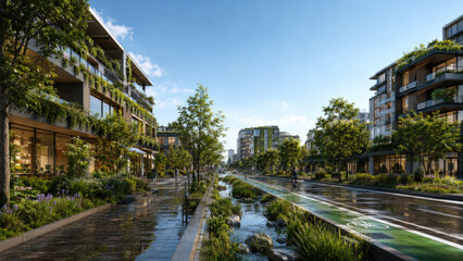 Fototapeta premium Sustainable development in the apartment area