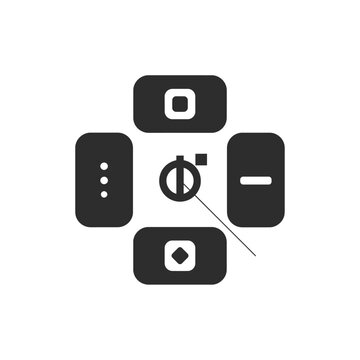 Directional pad icon black silhouette on a white background
