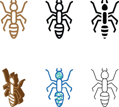 ant animal color icon range vector. ant animal sign. isolated symbol illustration