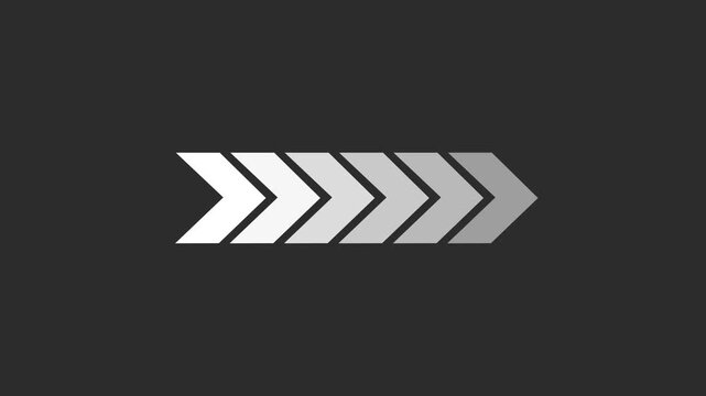 Right-directional arrow loop animation. animated arrows for the overlay video layer. 4k animation.