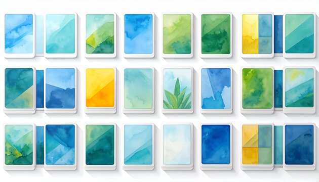 Abstract geometric color blocks arranged in grid pattern.