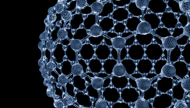 3D molecular structure with interconnected atoms and bonds, showcasing scientific representation of chemistry and materials